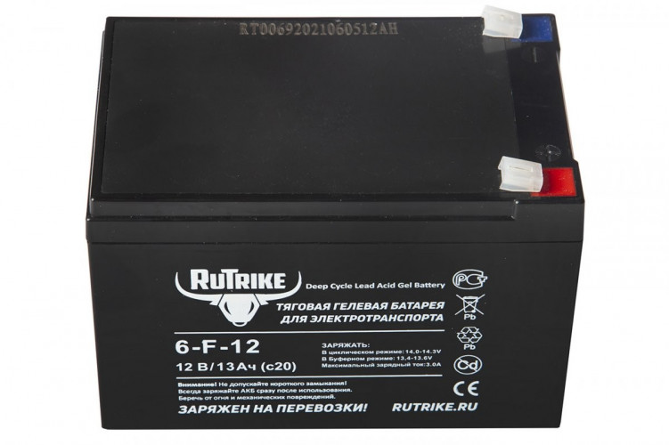 Тяговый гелевый аккумулятор RuTrike 6-F-12 (12V13A/H C20) в Красноярске