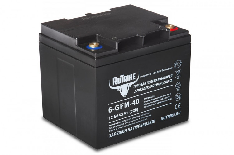Тяговый гелевый аккумулятор RuTrike 6-GFM-40A (12V43A/H C20) в Красноярске