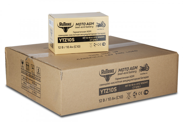Аккумулятор стартерный для мототехники Rutrike YTZ10S (12V/10Ah) в Красноярске