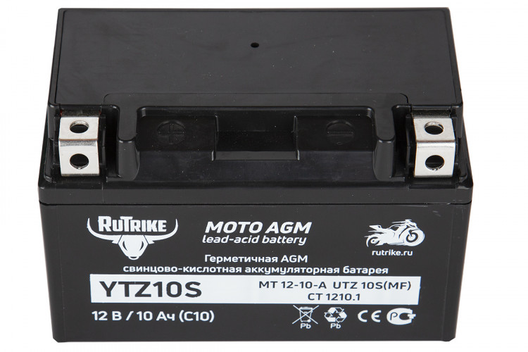 Аккумулятор стартерный для мототехники Rutrike YTZ10S (12V/10Ah) в Красноярске