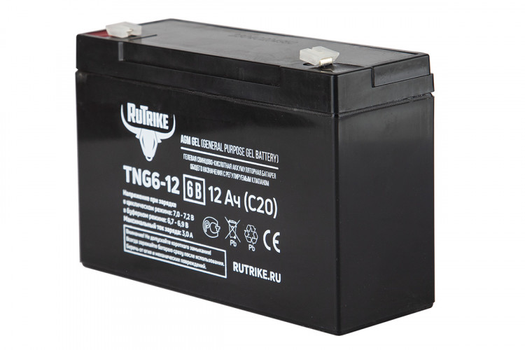 Тяговый гелевый аккумулятор RuTrike TNG 6-12 (6V12A/H C20) в Красноярске