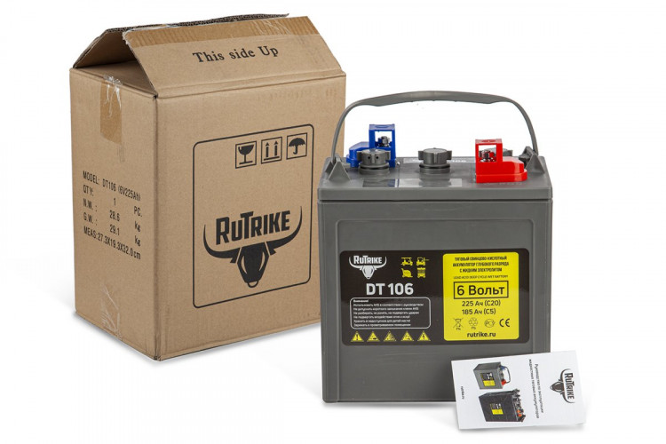 Тяговый аккумулятор RuTrike WET DT106 (T-105) 6V155A/H C3 в Красноярске
