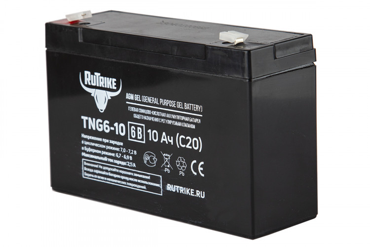 Тяговый гелевый аккумулятор RuTrike TNG 6-10 (6V10A/H C20) в Красноярске