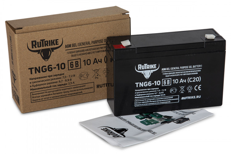 Тяговый гелевый аккумулятор RuTrike TNG 6-10 (6V10A/H C20) в Красноярске