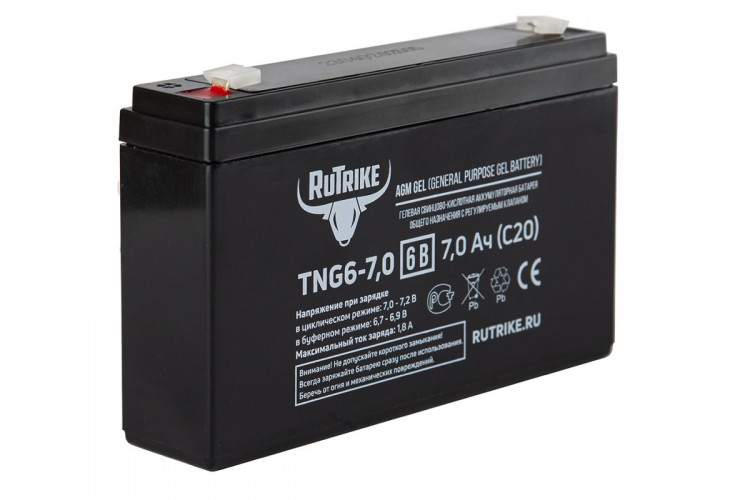 Тяговый гелевый аккумулятор RuTrike TNG 6-7.0 (6V7.0 A/H C20) в Красноярске
