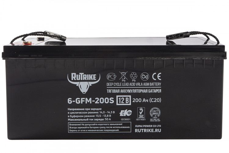 Тяговый гелевый аккумулятор RuTrike 6-GFM-200 (12V200A/H C20) в Красноярске