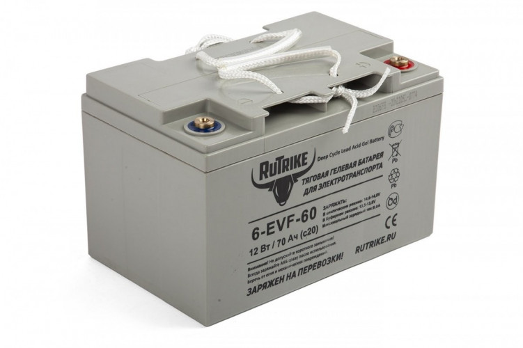 Тяговый гелевый аккумулятор RuTrike 6-EVF-60A (12V60A/H C3) в Красноярске